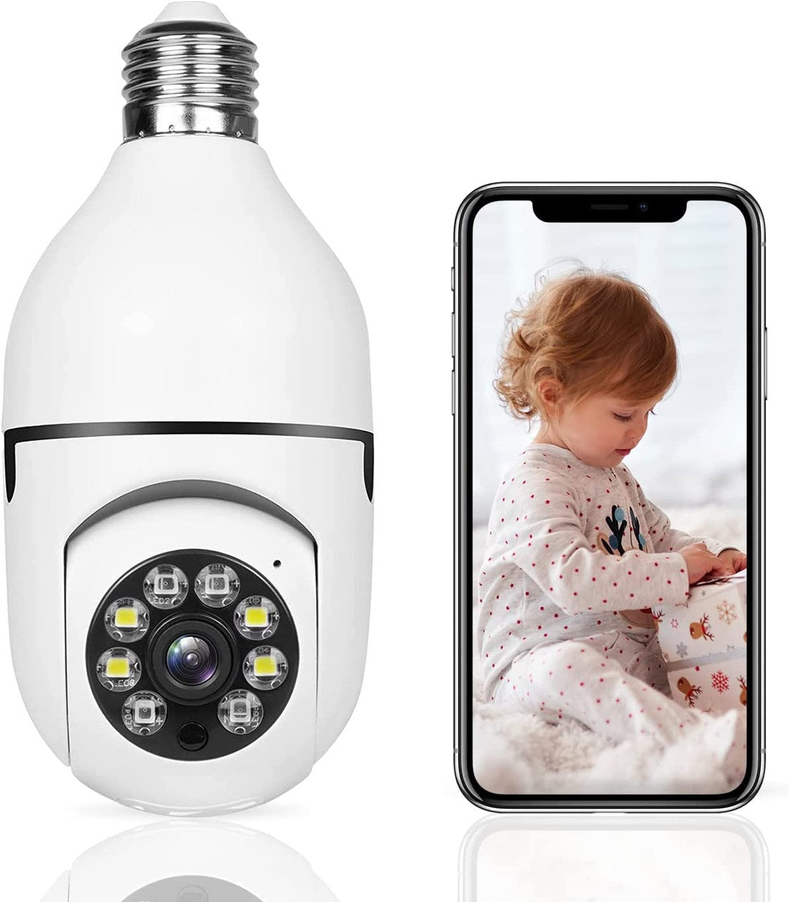 Camera WiFi Tip Bec 355° Full HD cu Unghi Panoramic, Senzor de Miscare și Functie Audio Bidirectionala