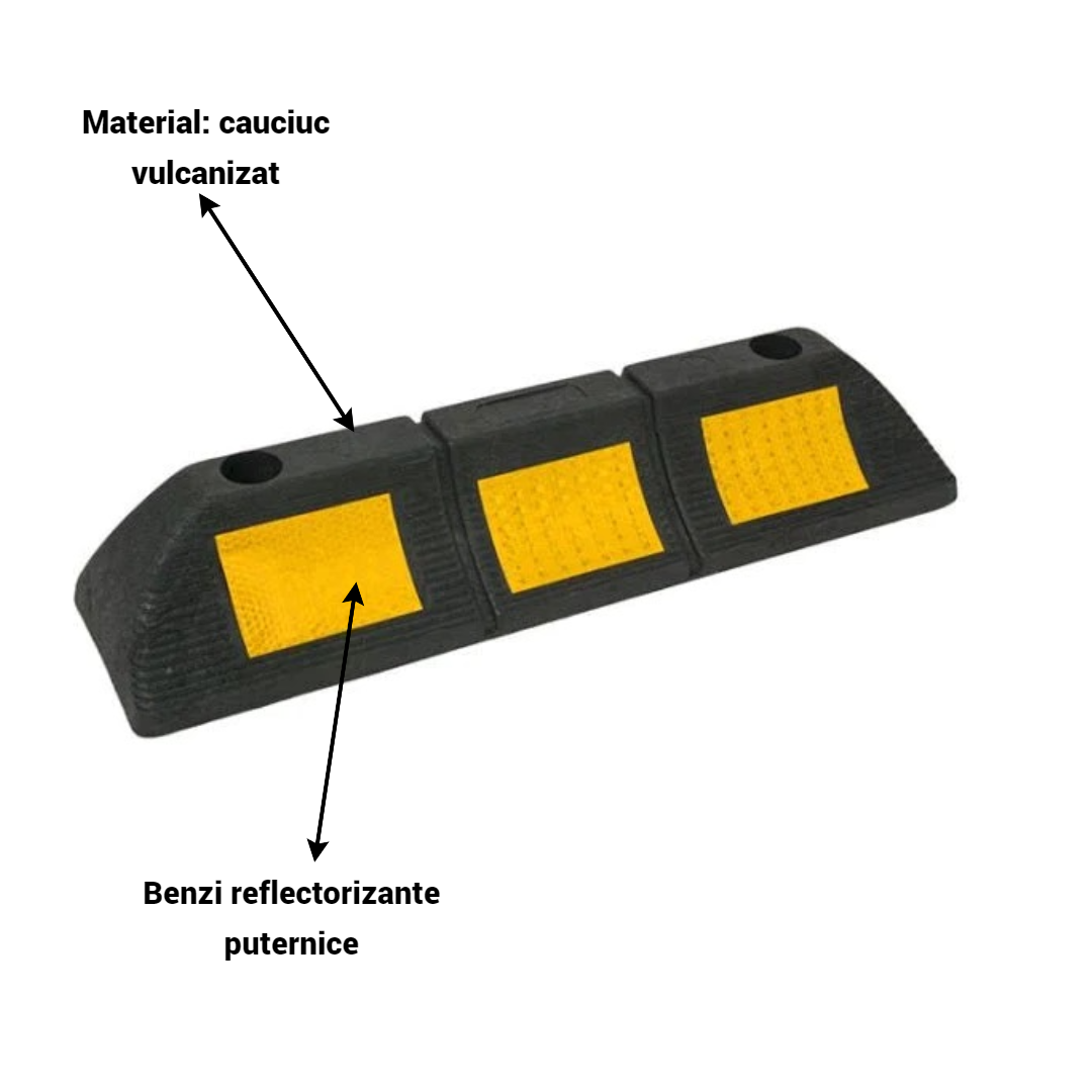 Opritor roti auto reflectorizant, pentru locul de parcare sau blocare roti