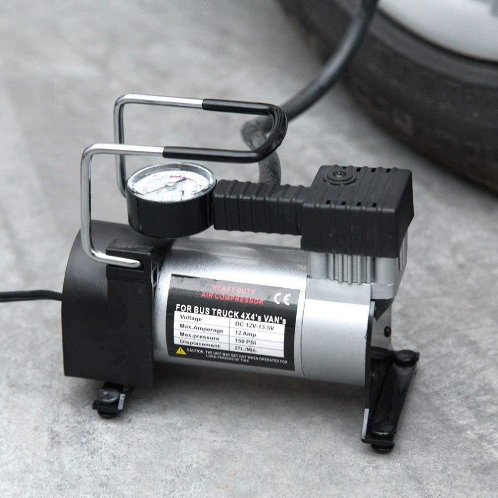 Kit pana auto complet, Compresor auto cu 1 cilindru, 12V, metalic